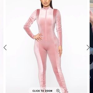 Pink bodysuit jumpsuit